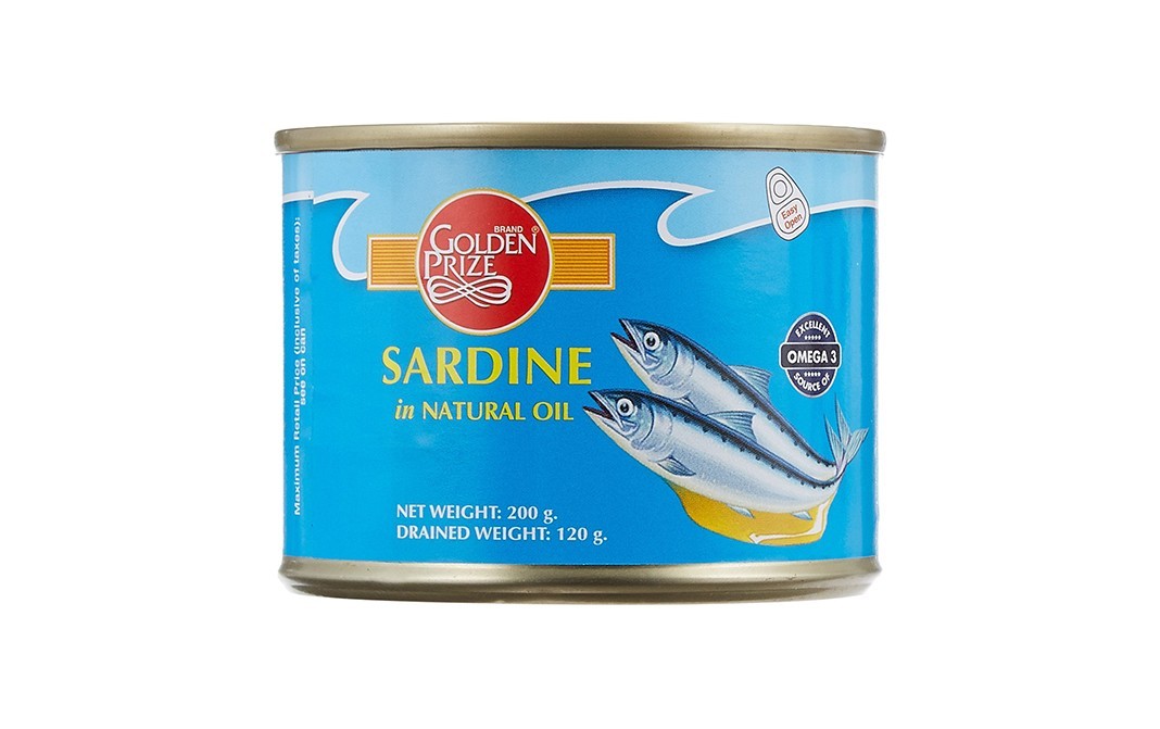 Golden Prize Sardine in Natural Oil    Tin  200 grams